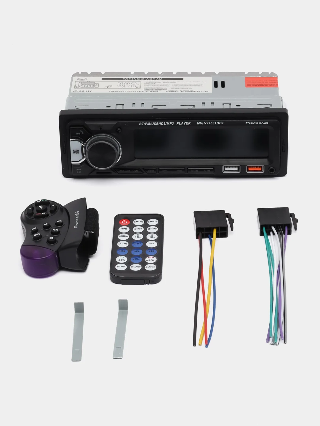 Красный автомагнитола Pioneer.GB 7031 (Bluetooth/AUX/USB/FM)