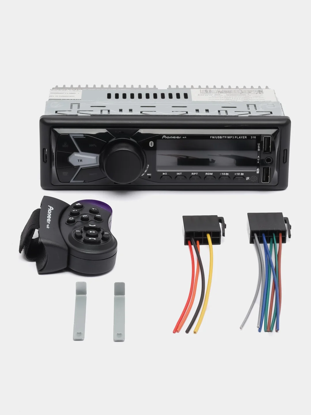 Синий автомагнитола Pioneer.ok 316, Bluetooth / USB / AUX / FM