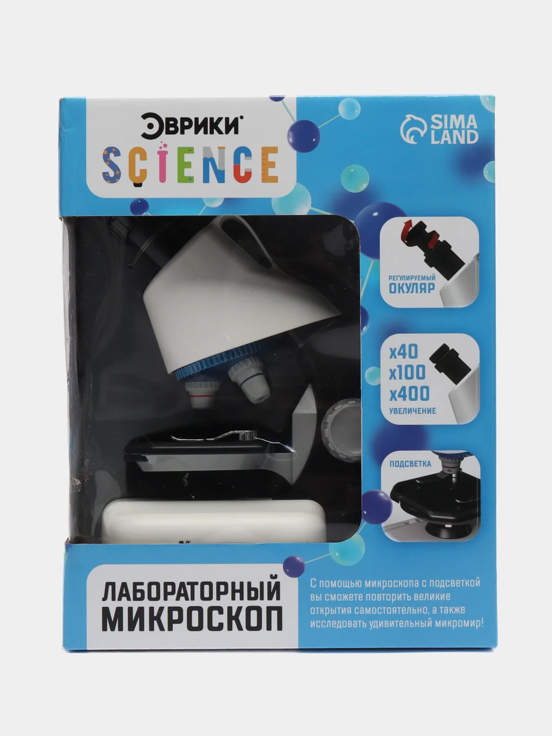 Игровой набор "Лабораторный микроскоп", с цветными фильтрами, увеличение X40, 100, 400