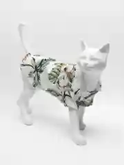 Белый рубашка гавайская для собак и кошек