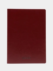 Тетрадь B5 60 л, клетка, экокожа, бордовый, BRAUBERG VIVA, 403899