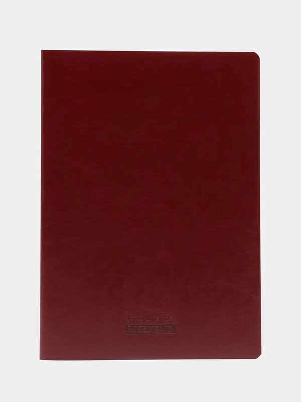 Тетрадь B5 60 л, клетка, экокожа, бордовый, BRAUBERG VIVA, 403899