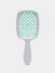 Бирюзовый расческа для волос массажная, продуваемая, с белой ручкой