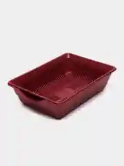 Бордовый лоток для кошек "Пижон", углубленный, с сеткой