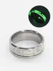 Серебряный парные стальные кольца с сердцем, светятся в темноте