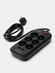 Сетевой фильтр Ldnio SE6403, 6 розеток, 4 USB, удлинитель