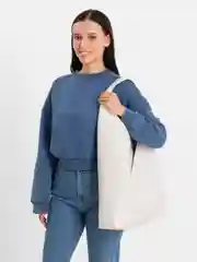 Белый сумка кожаная мешок, большая, шоппер