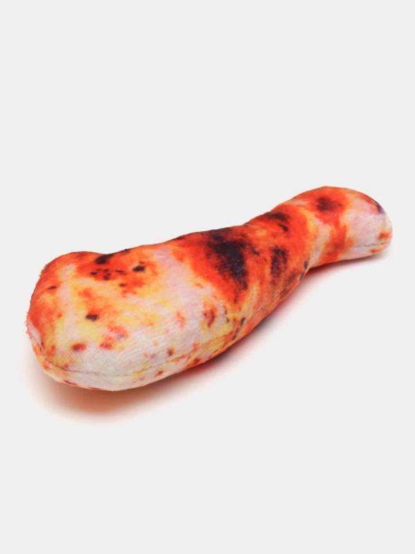 Игрушка с пищалкой "кусок мяса" для собак и кошек пищащая