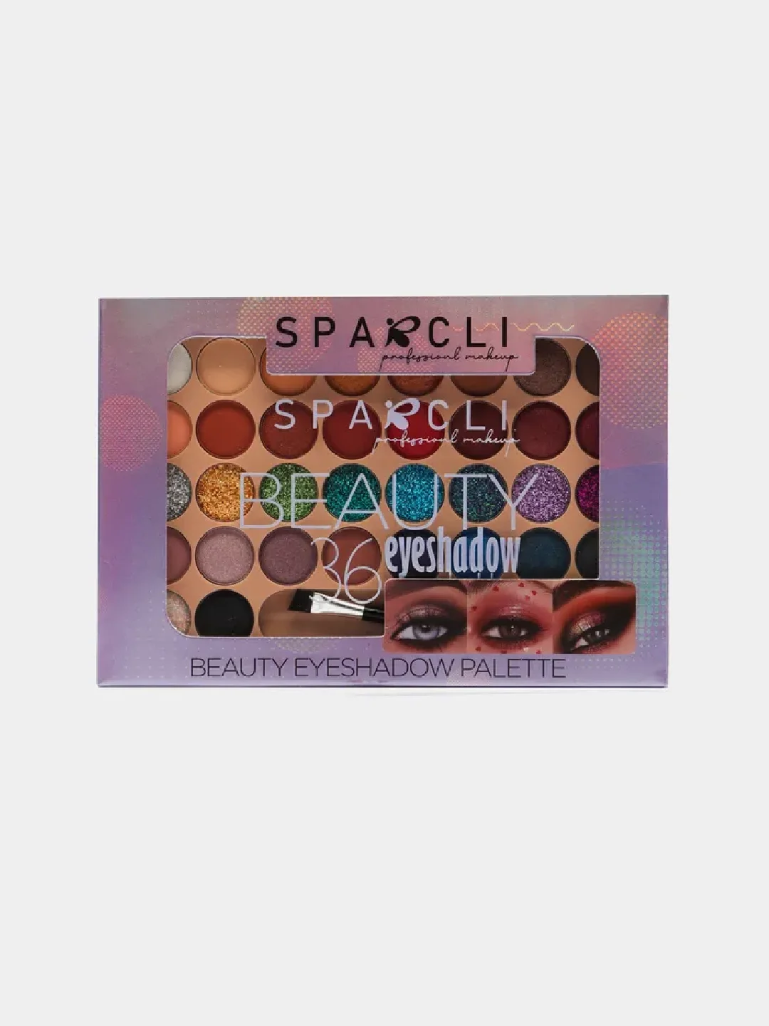 Палетка теней для век с глиттером Sparcli, 36 цветов
