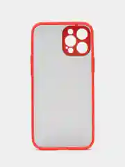 Красный чехол для Apple iPhone 12 Pro Max, чехол матовый на Айфон 12 Pro Max с цветными кнопками