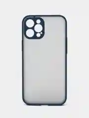 Темно-синий чехол для Apple iPhone 12 Pro Max, чехол матовый на Айфон 12 Pro Max с цветными кнопками