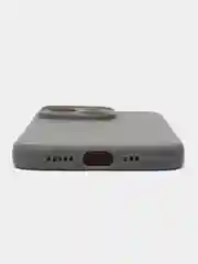 Угольный чехол для iPhone 15 Pro силиконовый BROSCORP матовый/ прозрачный/ с карманом, защита камер