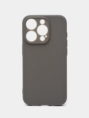 Чехол для iPhone 15 Pro силиконовый BROSCORP матовый/ прозрачный/ с карманом, защита камер