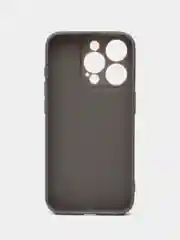 Угольный чехол для iPhone 15 Pro силиконовый BROSCORP матовый/ прозрачный/ с карманом, защита камер