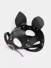 Черный сексуальная маска кошки из экокожи для ролевых игр, БДСМ