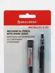 Карандаш механический 0,7 мм + грифели HB 24 штуки на блистере, BRAUBERG, 181966