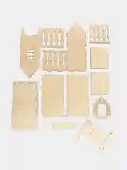Кремовый чайный домик деревянный из фанеры