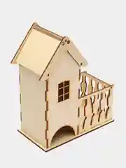 Кремовый чайный домик деревянный из фанеры