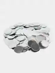 Серебряный конфетти фольгированный 1.5 см, 10 гр, для подарка, упаковки, для водушных шаров