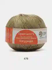 Песочный хаки пряжа Пехорка Ажурная 100% мерсеризованный хлопок 50г 280м