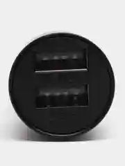 Серебряный удлиненное автомобильное зарядное устройство АЗУ 2.4А, 2 USB (металл)