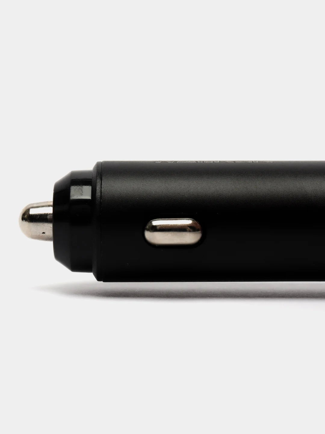 Серебряный удлиненное автомобильное зарядное устройство АЗУ 2.4А, 2 USB (металл)