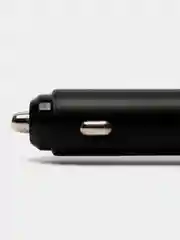 Серебряный удлиненное автомобильное зарядное устройство АЗУ 2.4А, 2 USB (металл)