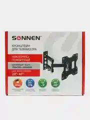 Кронштейн для телевизора на стену, крепление до 30 кг, 23"-43", черный, Sonnen, 455947