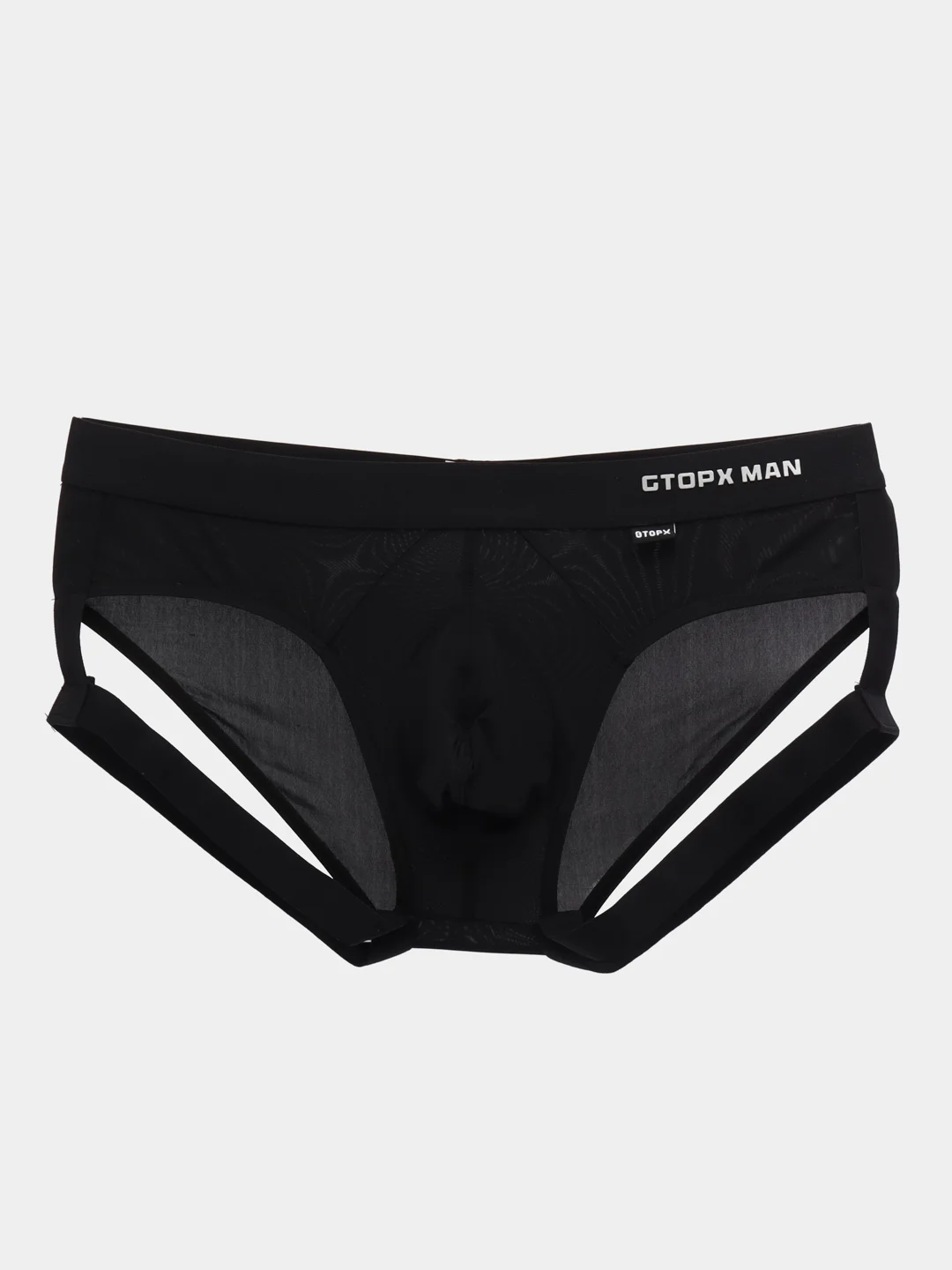 Черный мужские трусы с подвязками Gtopx man (брифы,джоки)