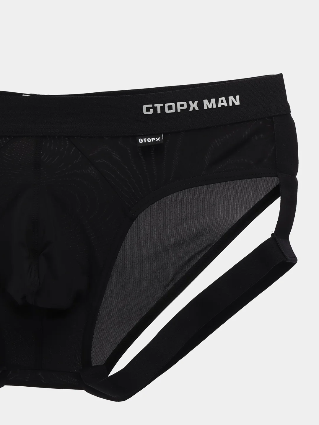 Черный мужские трусы с подвязками Gtopx man (брифы,джоки)