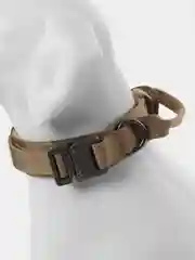 Хаки тактический ошейник для собак средних и крупных пород с ручкой