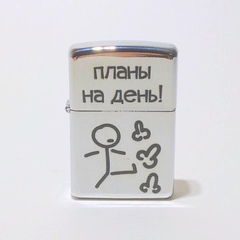 Зажигалка бензиновая в стиле Zippo, кремний 7 шт, фитиль 12 см, подарок