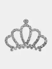 Серебряный диадема заколка для волос "Корона" со стразами для девочек на утренник корона принцессы