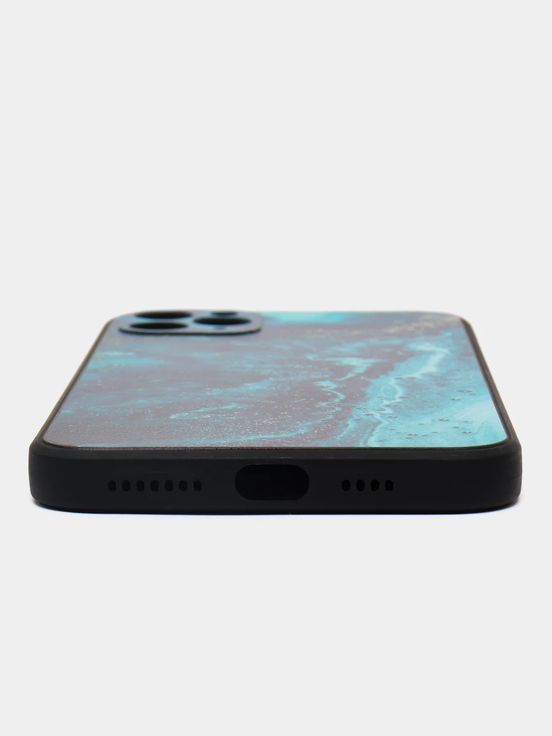 Тёмно-бирюзовый чехол для iPhone 15 14 13 12 11 Pro Max Mini Plus Xr Xs X 7 8 SE +, с принтом, с рисунком