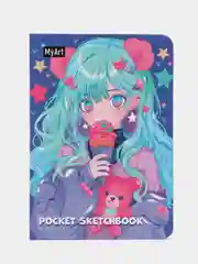Разноцветный скетчбук А6 MyArt Pocket, с резинкой, 48 листов. Проф-Пресс