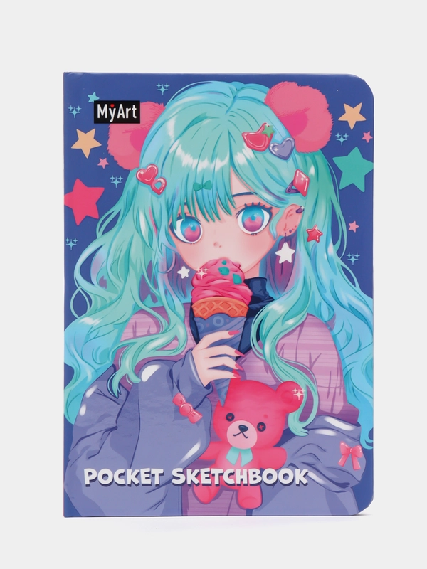 Скетчбук А6 MyArt Pocket, с резинкой, 48 листов. Проф-Пресс