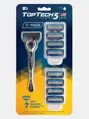 Подарочный набор: бритва TopTech Razor5 +9 кассет. Совместимы с GILLEТТE Fusion5, ProGlide