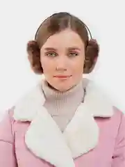Белый наушники утепленные, ушки с искусственным мехом