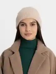 Молочный шапка бини женская мужская вязаная