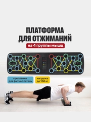 Складная платформа для отжиманий от пола с упорами на разные группы мышц