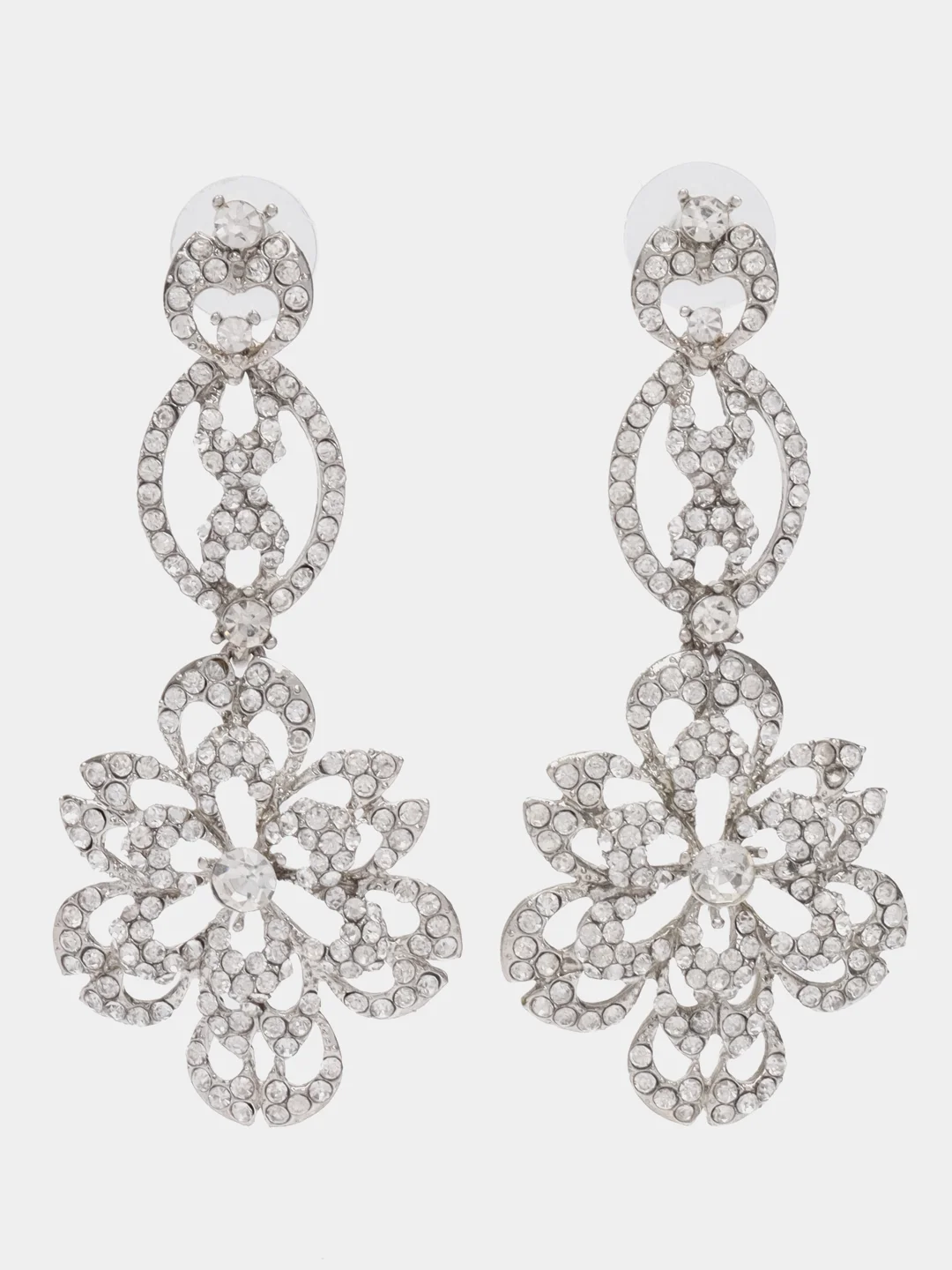 Серьги серебристые 7 см, гвоздик