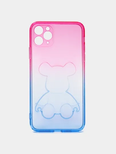 Чехол на iPhone айфон 11 Pro Max, силиконовый чехол с принтом мишка KAWS