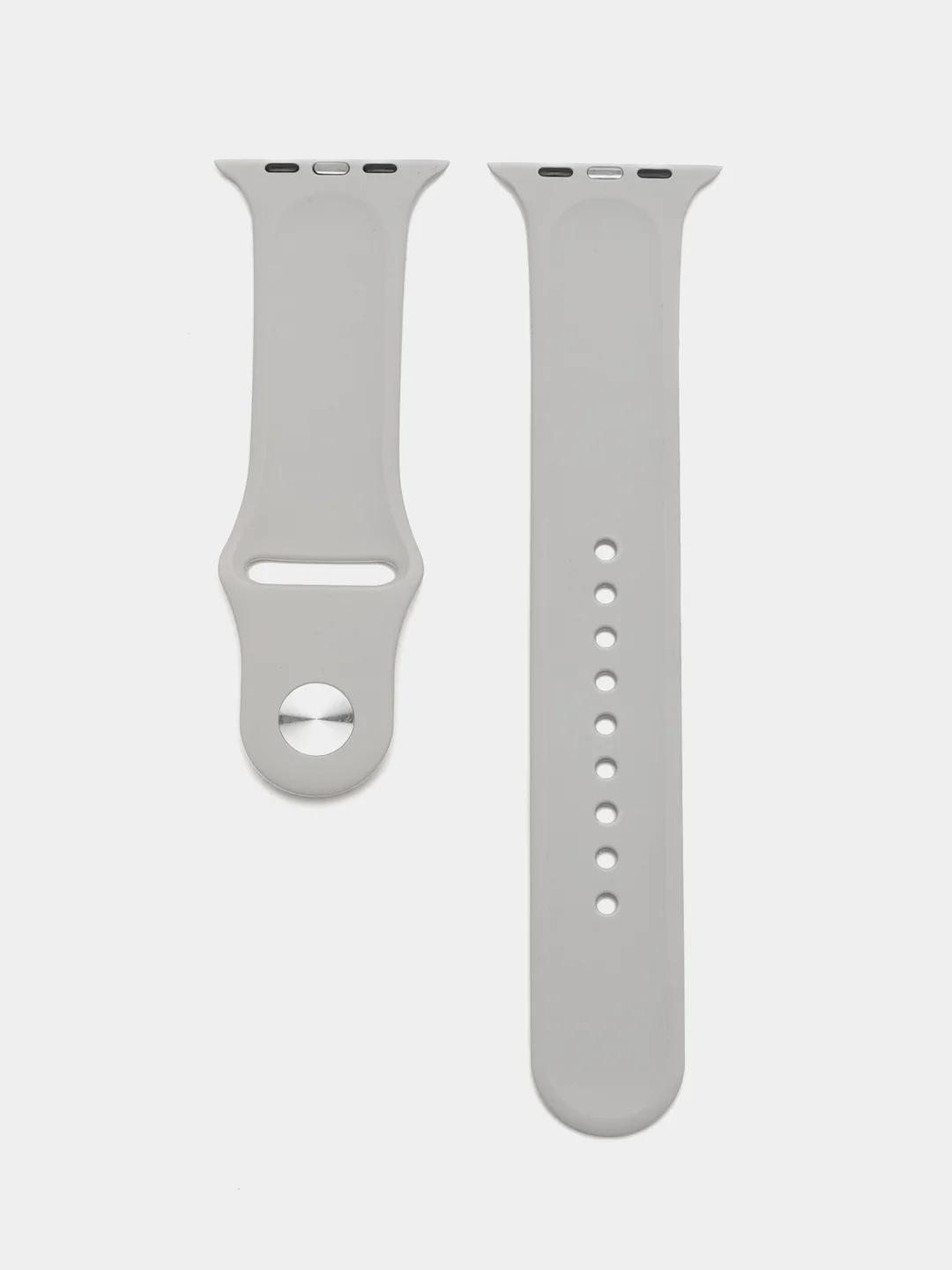 Серый металлик ремешок для Apple Watch, силиконовый, 2 размера