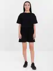 Черный костюм женский c шортами