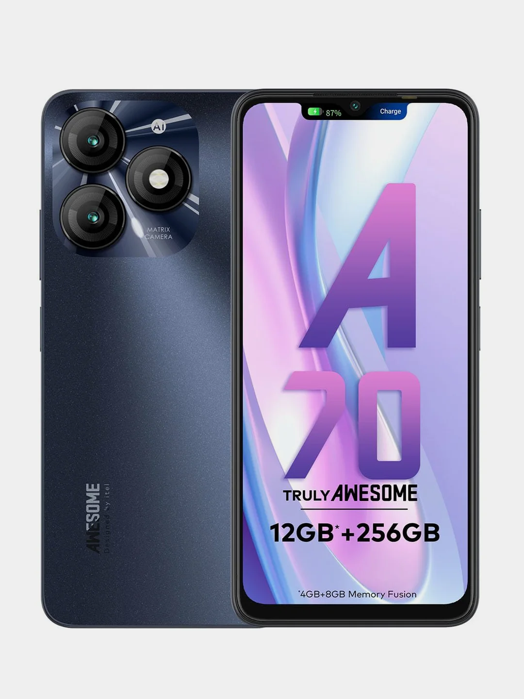 Черный смартфон Itel A70 4/256 Gb