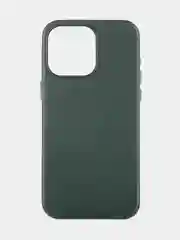 Тёмно-зелёный чехол MagSafe для iPhone 15, Pro, Max, Plus кожаный ROSCO экокожа защита камер микрофибра