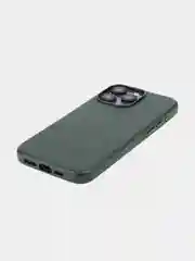 Тёмно-зелёный чехол MagSafe для iPhone 15, Pro, Max, Plus кожаный ROSCO экокожа защита камер микрофибра