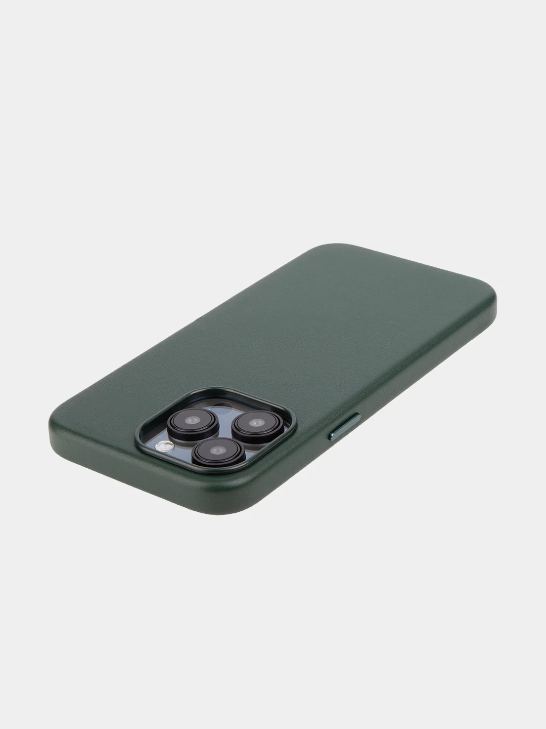 Тёмно-зелёный чехол MagSafe для iPhone 15, Pro, Max, Plus кожаный ROSCO экокожа защита камер микрофибра