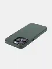 Тёмно-зелёный чехол MagSafe для iPhone 15, Pro, Max, Plus кожаный ROSCO экокожа защита камер микрофибра