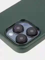 Тёмно-зелёный чехол MagSafe для iPhone 15, Pro, Max, Plus кожаный ROSCO экокожа защита камер микрофибра